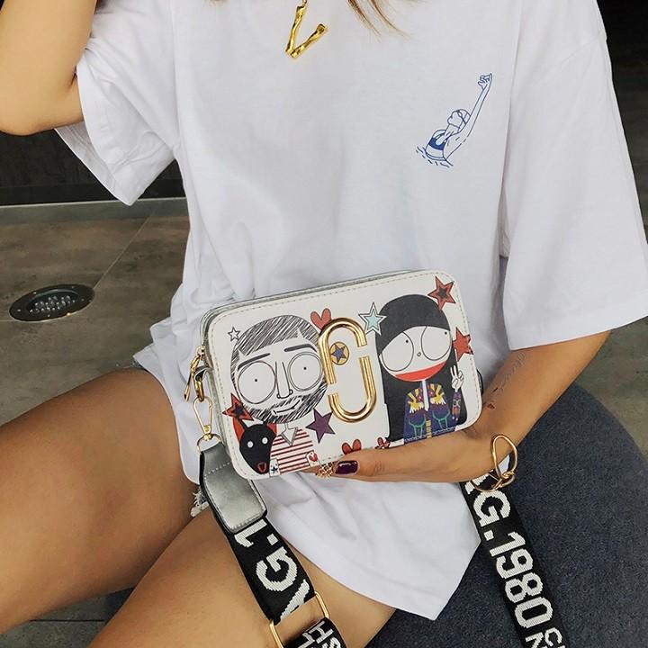 PVN3403 Túi xách hộp in hình cô bé cậu bé hottrend T2