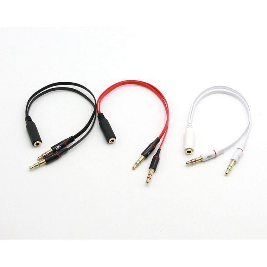 Jack dây chuyển 2 đầu 3.5 audio và Micro ra 1 đầu 3.5 cho PC laptop