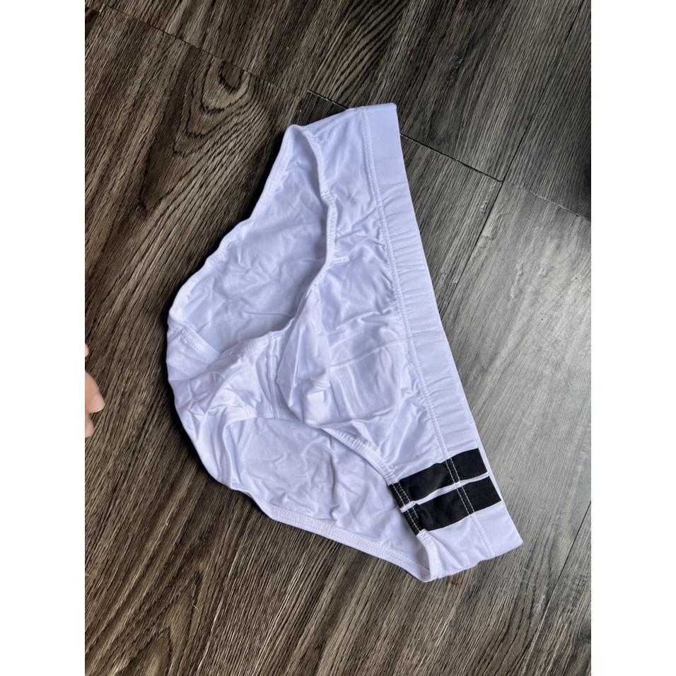 QUẦN LÓT NAM TAM GIÁC TRƠN THUN COTTON LƯNG SỌC (HÌNH THẬT)