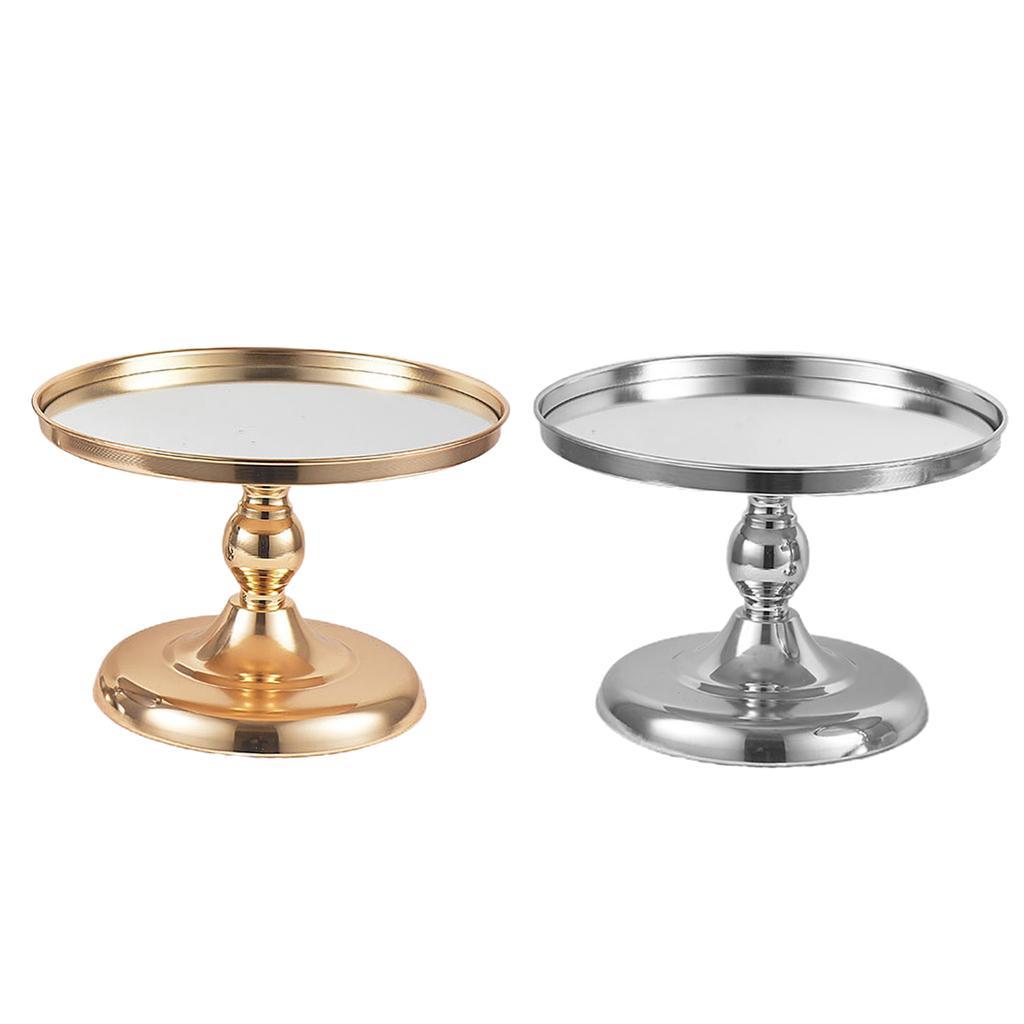 2x Iron Round Cake Stand Cupcake Pedestal Dessert Holder Party Decor Golden