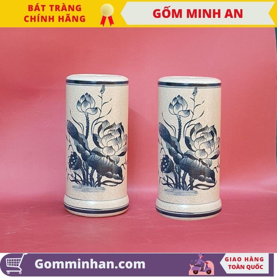 Ống đựng hương thờ, lọ đựng hương thờ men rạn Gốm Minh An Bát Tràng