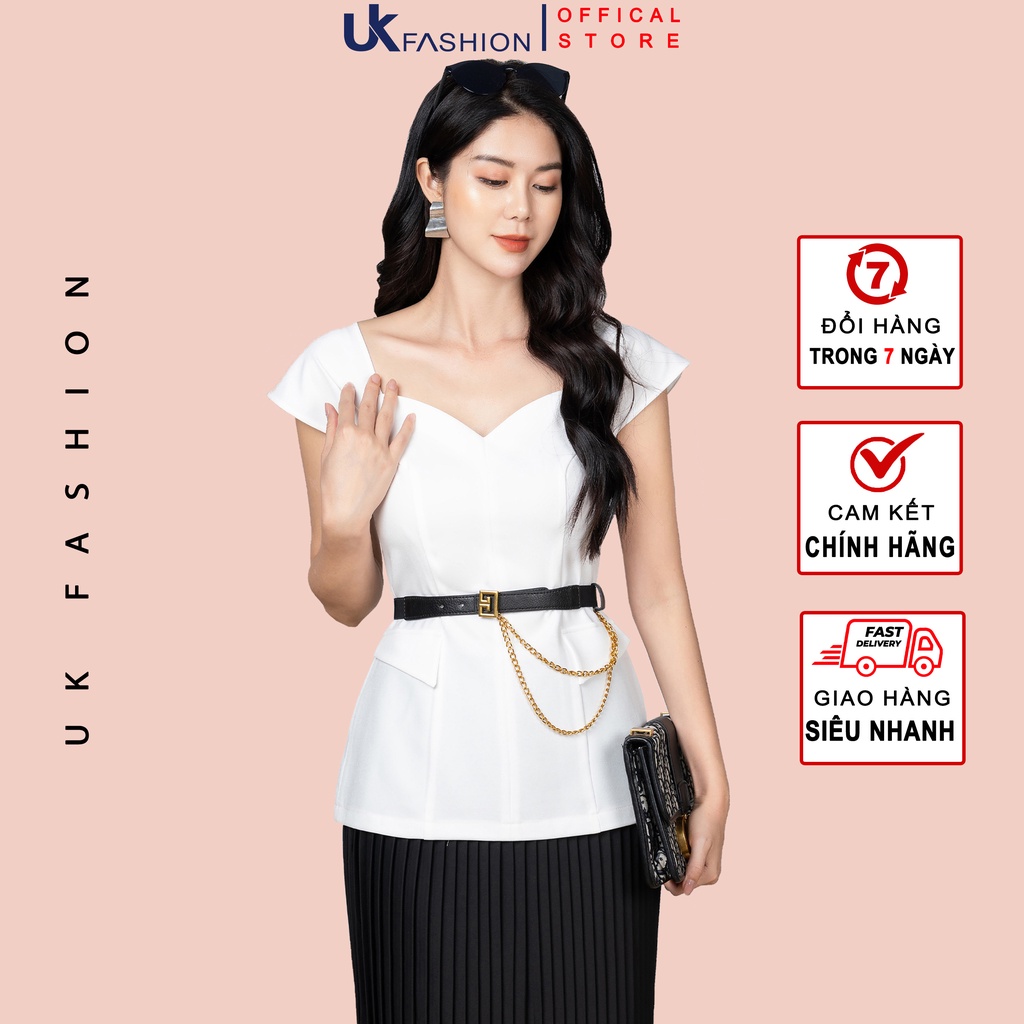 Áo Thun Nữ Cổ Trễ Thời Trang UK Fashion Thiết Kế Phong Cách Hiện Đại, Chất Liệu Vải Cao Cấp, Thoáng Mát NKSM2203003