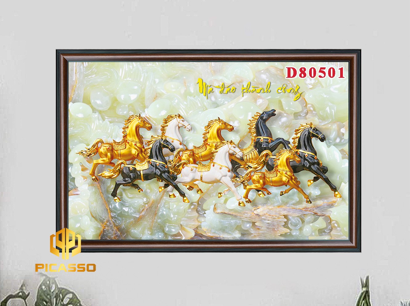 Tranh kính cường lực Bát mã tung hoành D602 40