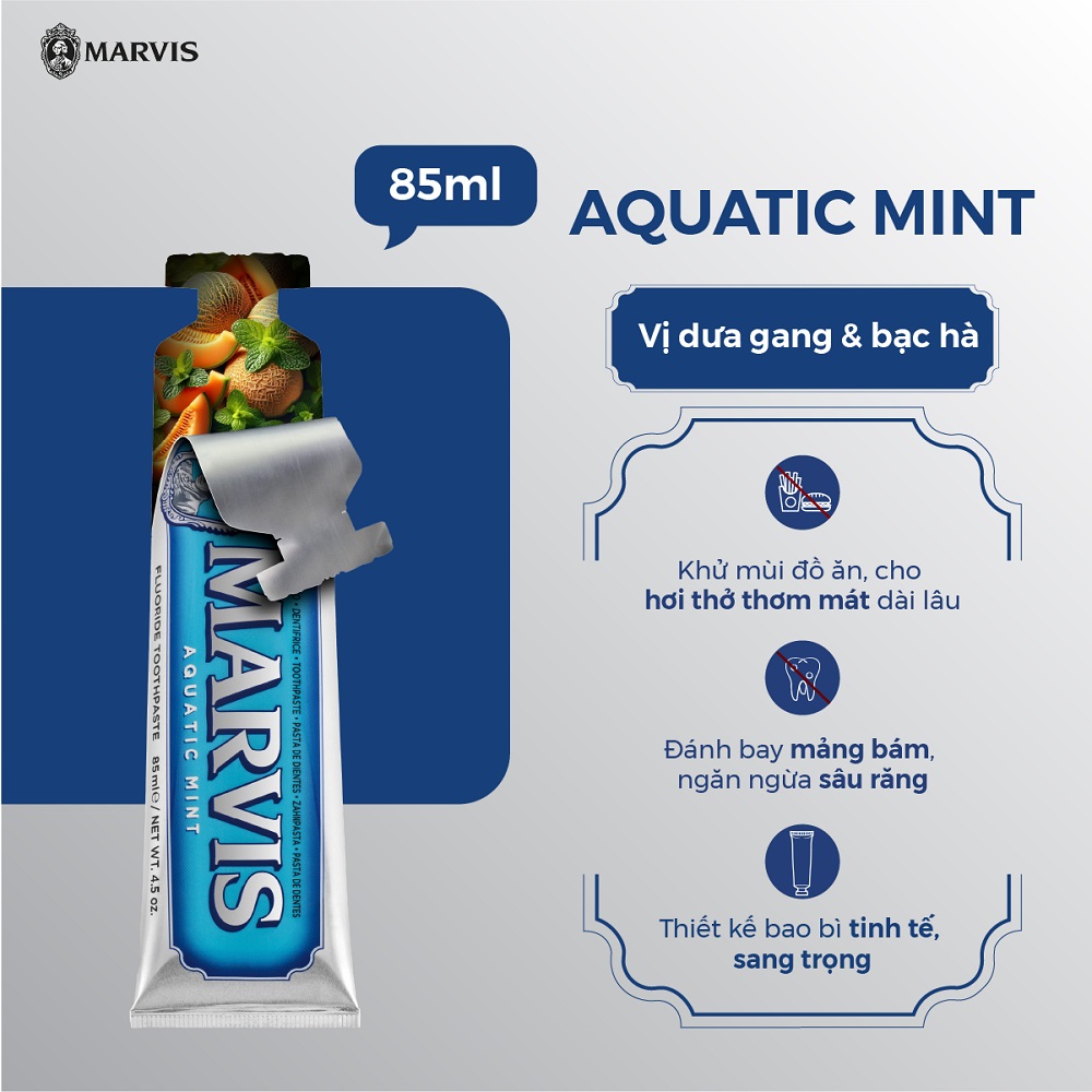 Hình ảnh Kem Đánh Răng Marvis Aquatic Mint 85ml