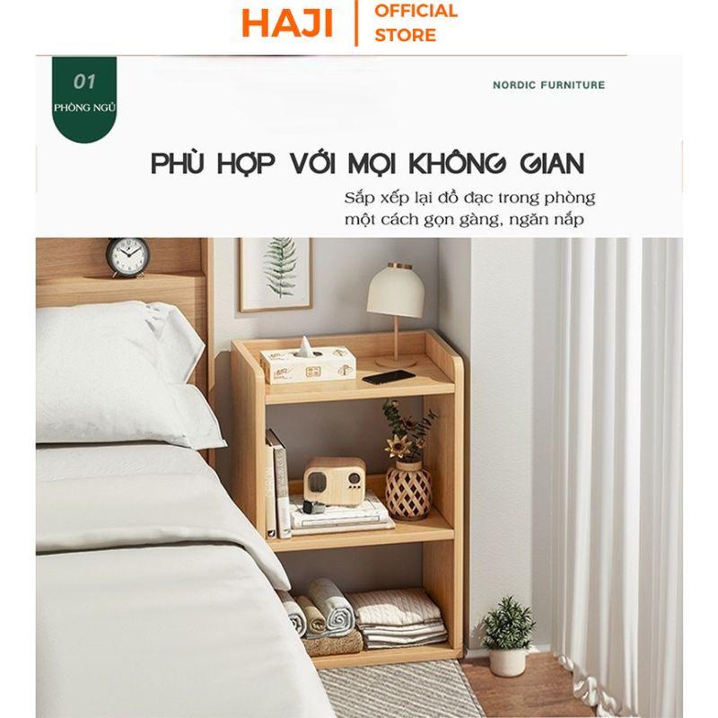 Giá sách gỗ mini làm tab đầu giường đa năng,Kệ gỗ decor phong cách Vintage cho góc phòng thêm xinh thương hiệu HAJI A156