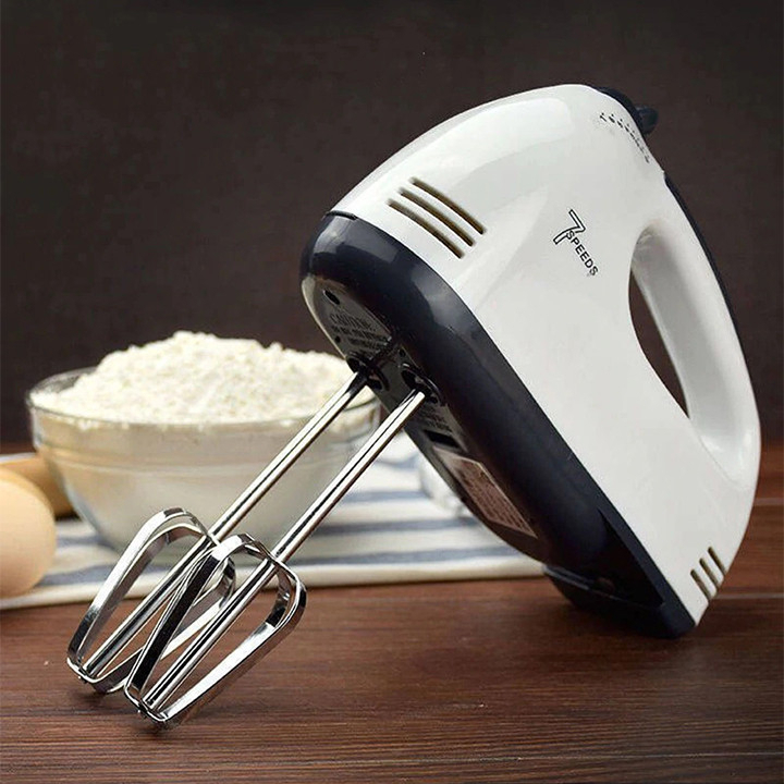 Máy đánh trứng cầm tay mini, máy đánh kem bơ 7 tốc độ tiện lợi