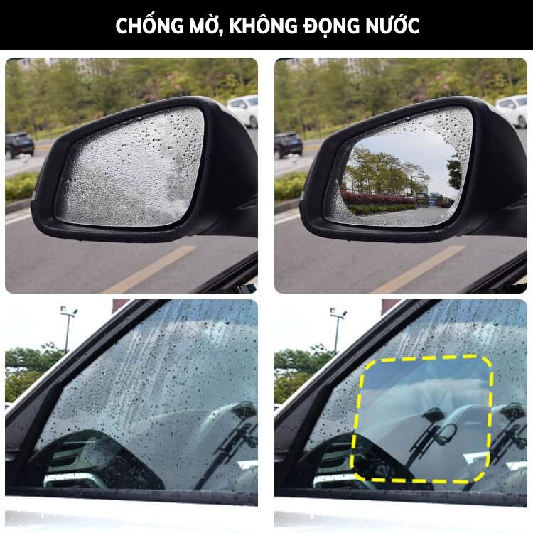 Combo 2 Miếng Dán Film Nano Chống Bám Nước Mưa Sương Mù Kính Gương Ô Tô Tiện Lợi - Phụ Kiện Xe Hơi Ruffo Cao Cấp Giá Rẻ