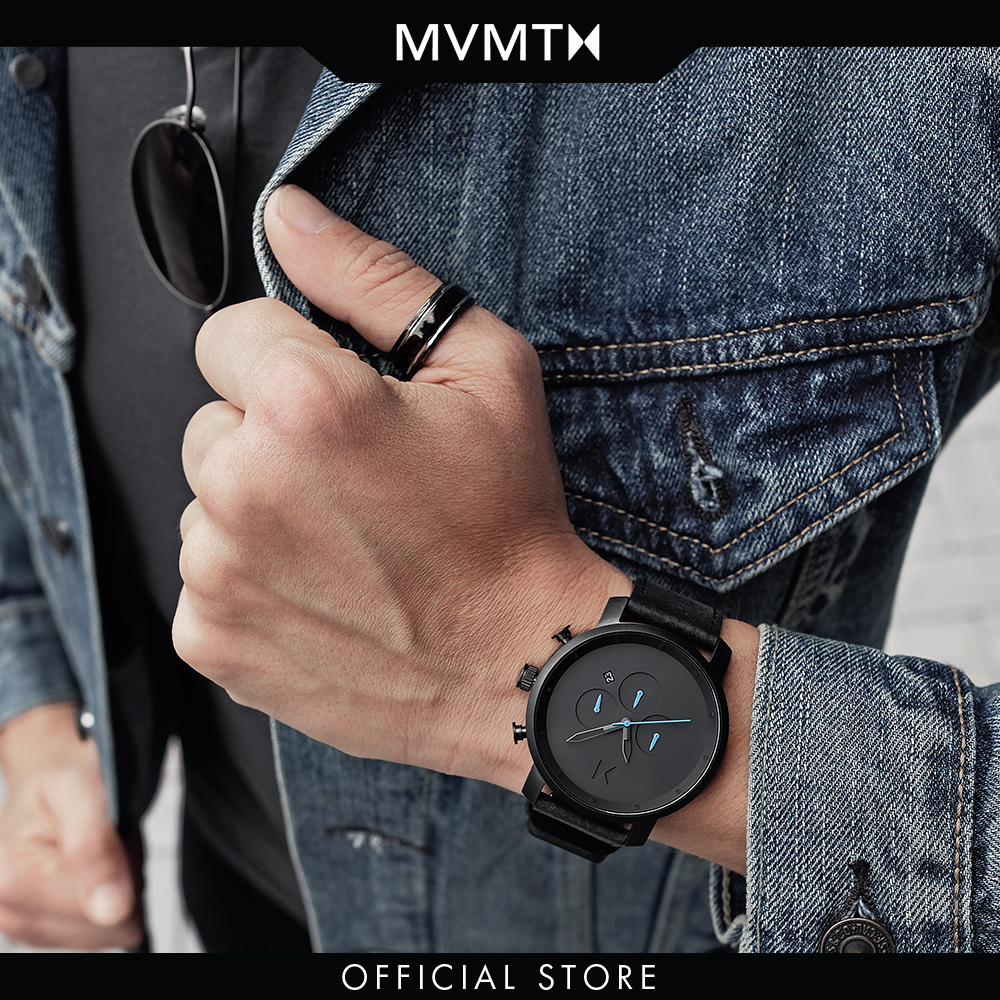 Đồng hồ Nam MVMT dây da 45mm - Chrono D-MC01-GUBL