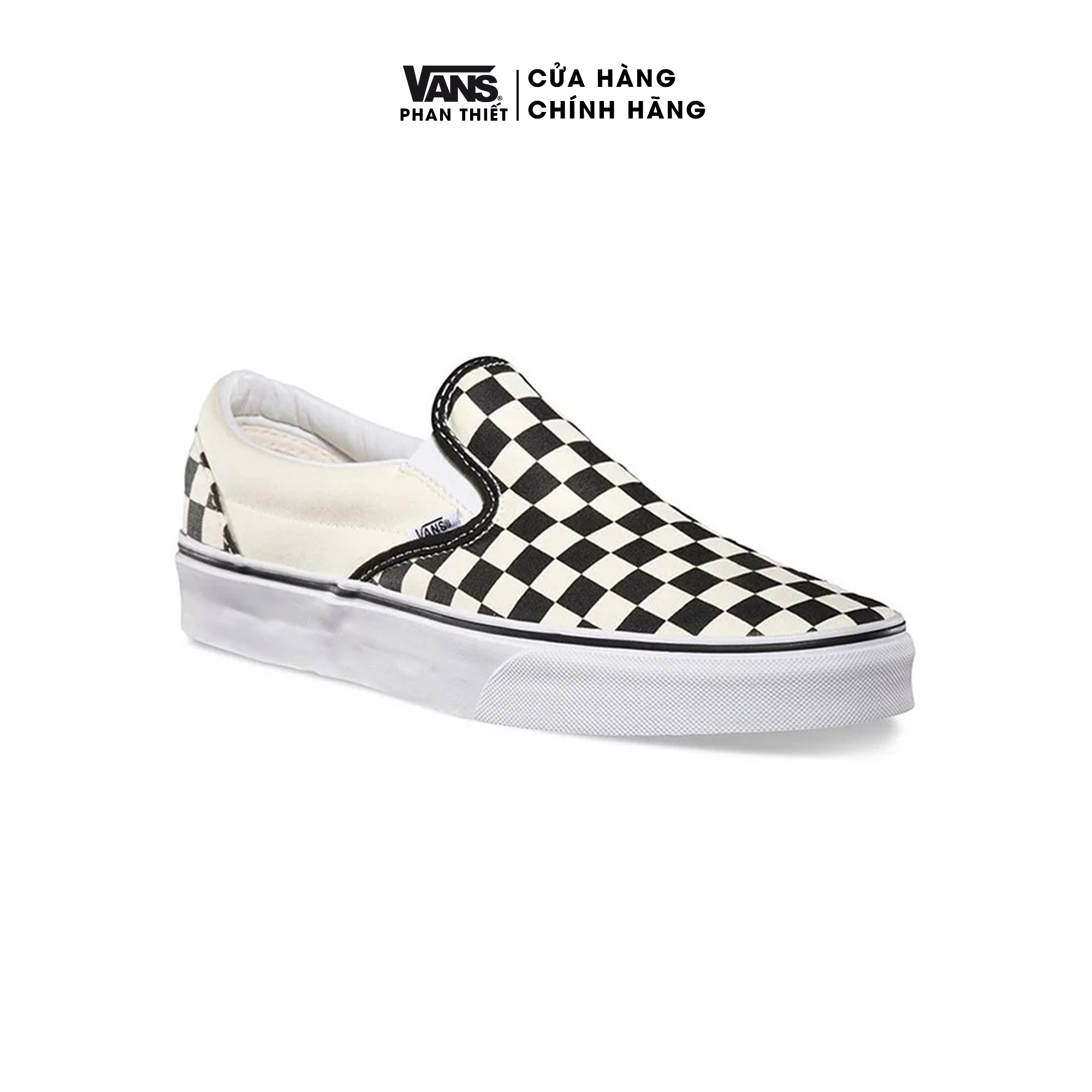 Giày sneaker Vans chính hãng - chất vải canvas - mềm nhẹ - họa tiết caro - Classic Slip-On Checkerboard - VN000EYEBWW