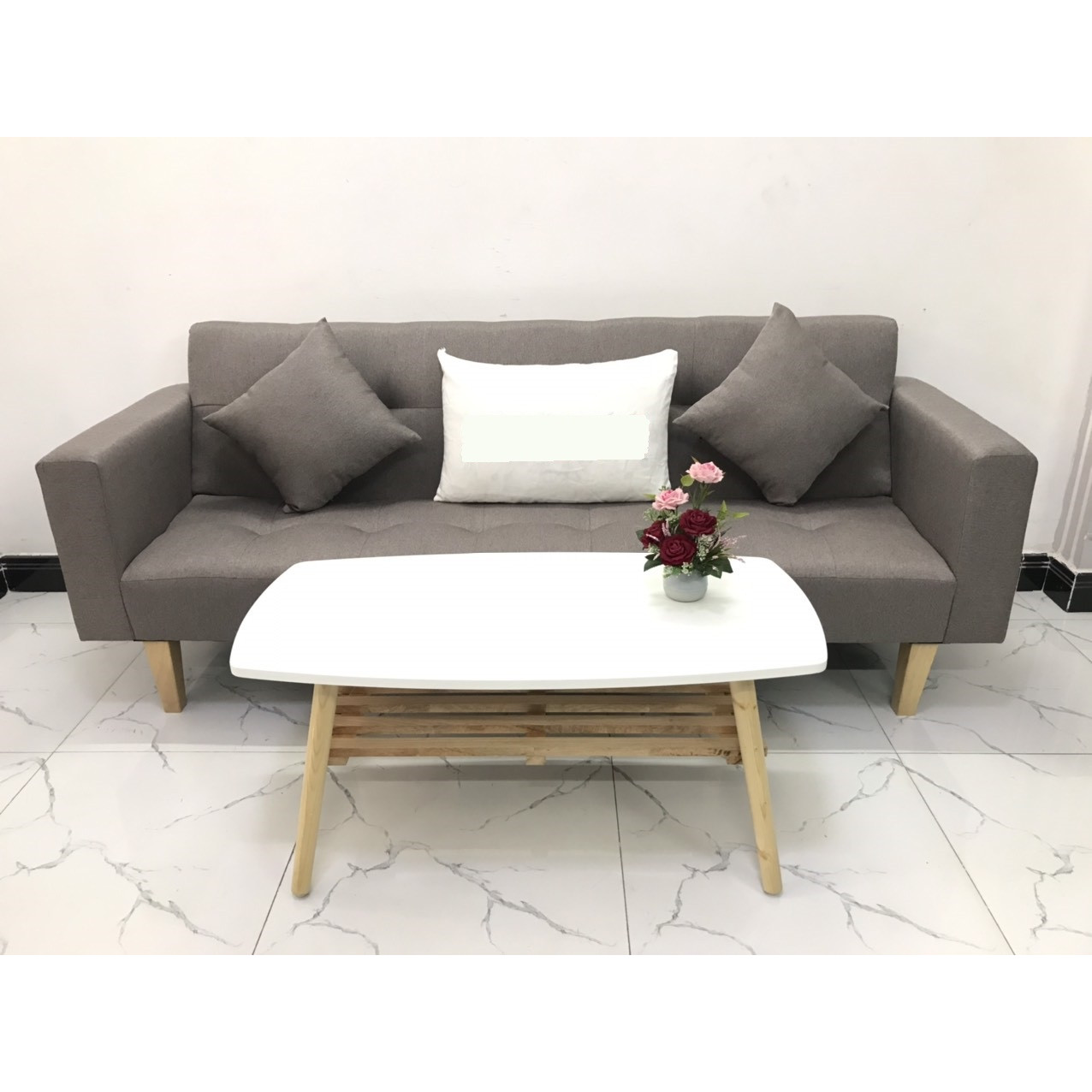 Bộ ghế sofa giường sofa bed tay vịn phòng khách salon linco12