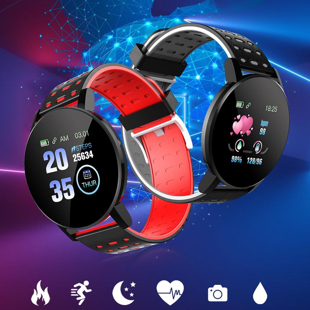 2Pcs 1.3'' Screen Smart Watch Bluetooth Bracelet Watch Fitness Tracker