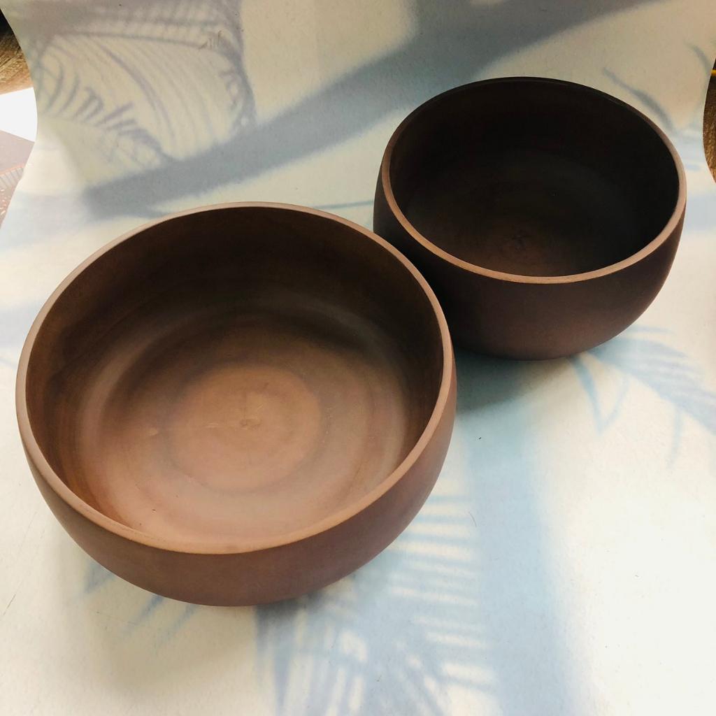 Bát/Tô Gỗ Keo Nâu Đen 25.5x9/19.5x9.5 cm, Bát Tô Làm Thủ Công, Bát Mukbang Ăn Mỳ, Soup, Trộn Salad, Decor