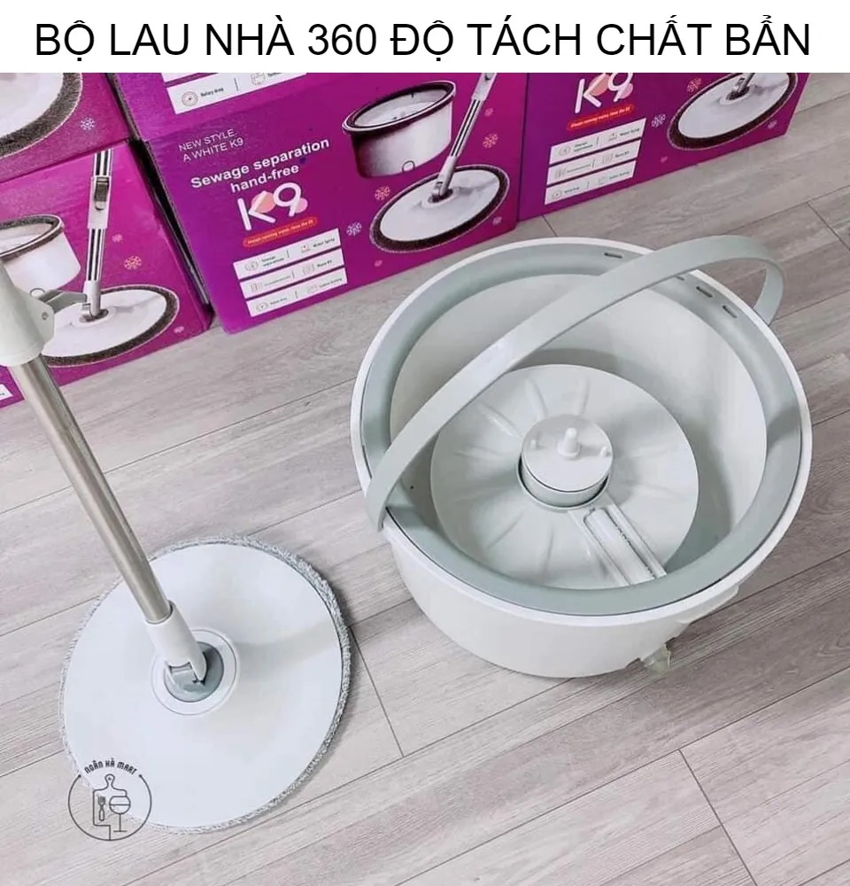 Cây Lau Nhà Tách Nước Bẩn K9 Chổi Lau Nhà Tự Vắt Thông Minh Bộ Lau Nhà Thế Hệ Mới