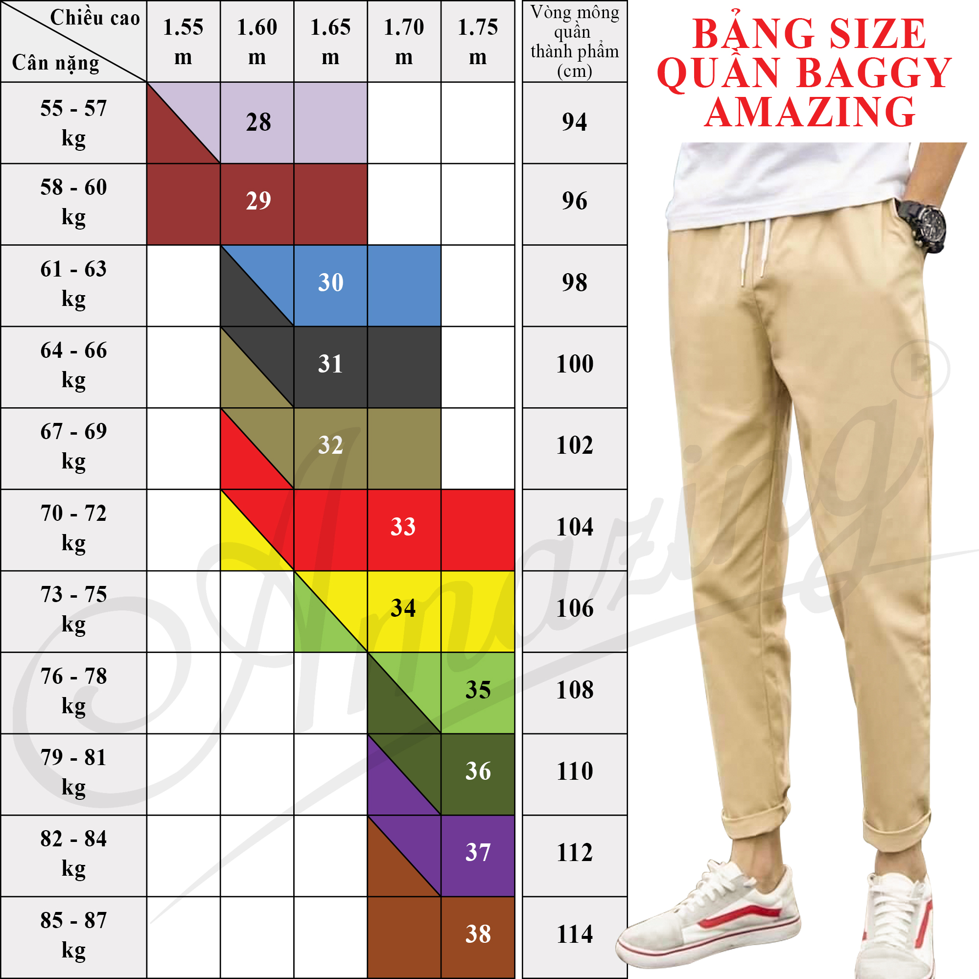 Quần baggy nam Amazing, chất liệu kaki, lưng thun có giây rút, form ôm Unisex, tôn dáng đẹp, trẻ trung-02