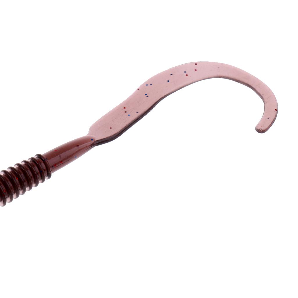Soft Earthworm Worm Lures Fishing Baits Ribbed Body Lure
