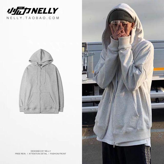 Áo Hoodie Dây Kéo Zip Màu Xám - Hoodie Zipper Xám Trơn