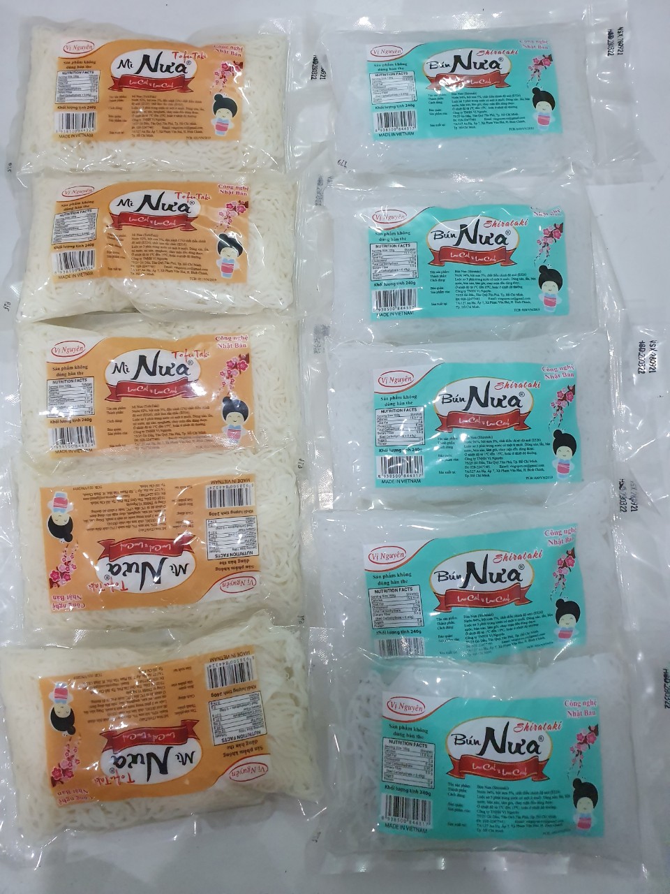 Combo 5 Gói Mì Nưa 5 Gói Bún Nưa Vị Nguyên 240Gram