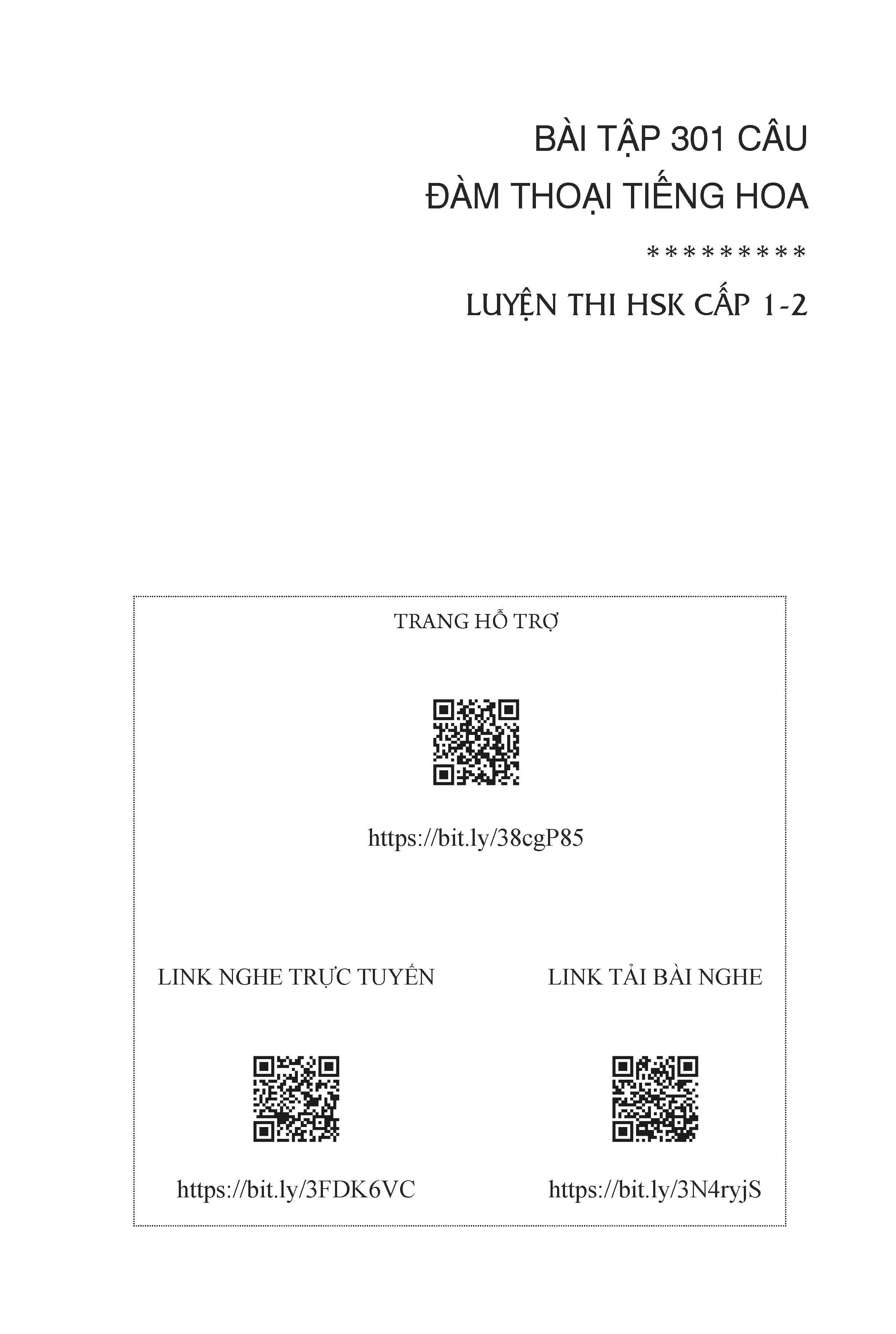 Bài Tập 301 Câu Đàm Thoại Tiếng Hoa - Luyện Thi HSK 1-2