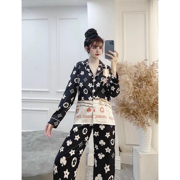 BỘ PIJAMA LỤA CAO CẤP KEY ĐEN