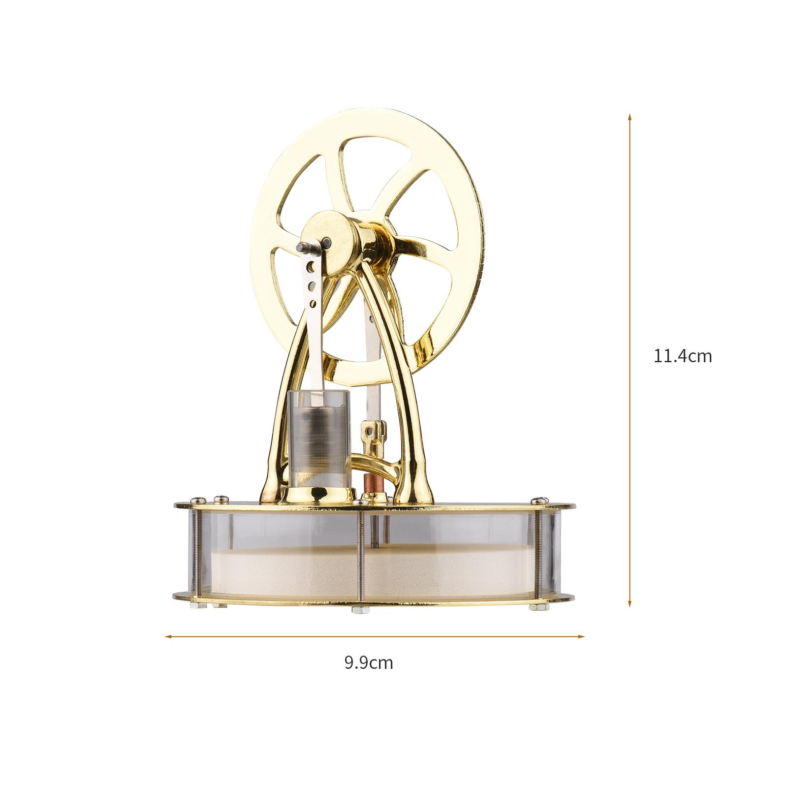 Low Temperature Stirling Engine Assembled Electricity Generator Heat Experiment Physical Model with Flywheel Design