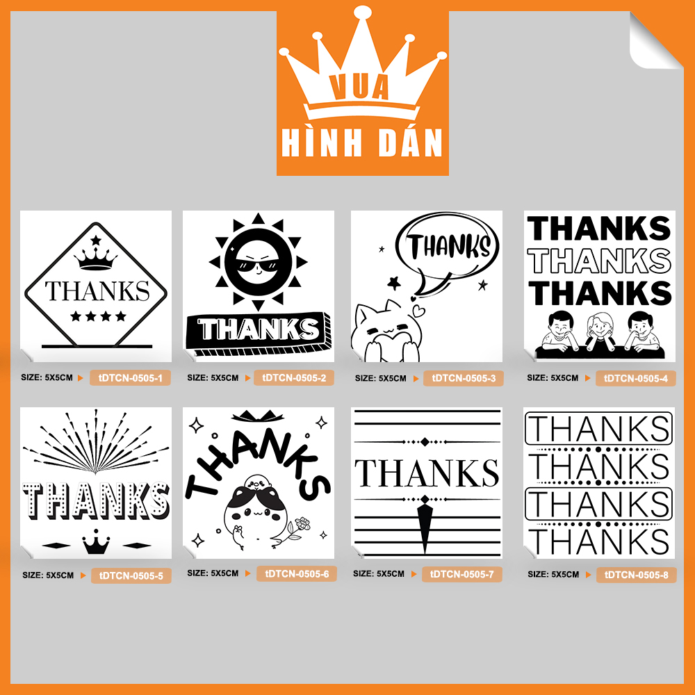 Set 50/100 sticker thanks - tem dán hộp, túi hàng hoặc gói quà mang lời cảm ơn đến cho người nhận