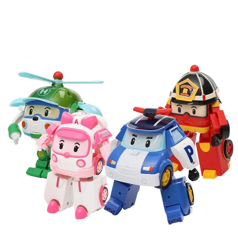 Bộ 6 xe biến hình Robocar Poli phim hoạt hình Poli và những người bạn