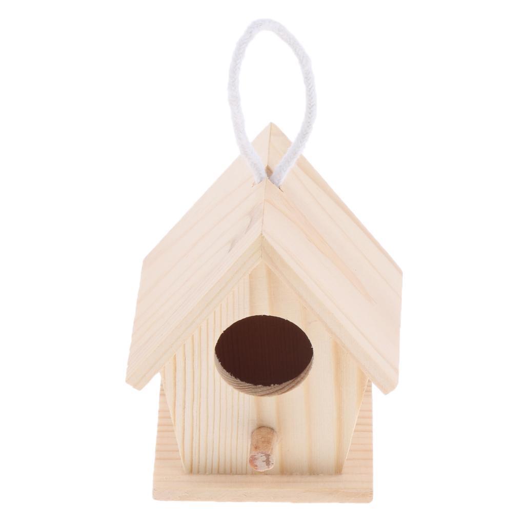 2PCS Bird Nest Natural Wood House DIY Parrot Parakeet Hanging Hamster Cage Toy