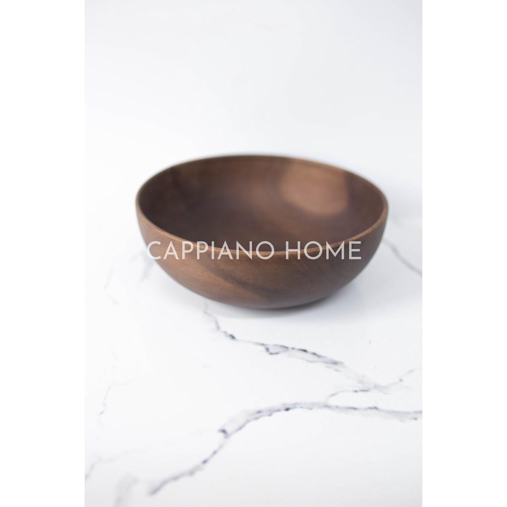 Bát gỗ Decor phong cách Nhật Bản, bát gỗ sâu lòng đựng salad, bát đựng đồ ăn tiện lợi | Cappiano Home