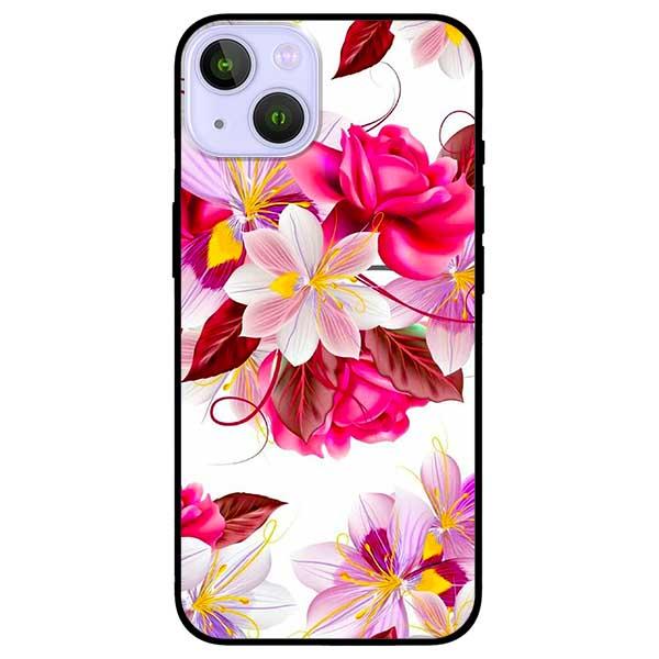 Ốp lưng dành cho Iphone 13 Mini - Iphone 13 - Iphone 13 Pro - Iphone 13 Pro Max - Hoa Đỏ Nền Trắng
