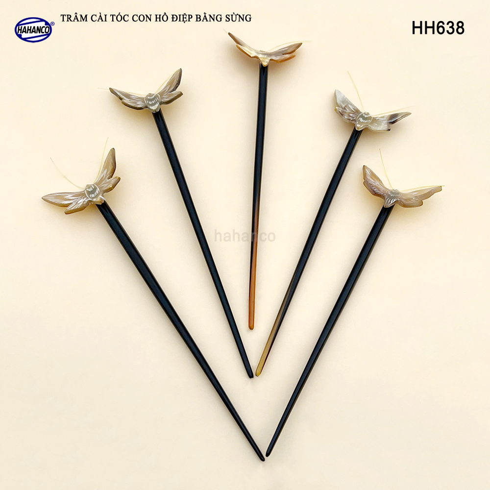 Trâm Cài Tóc Hồ Điệp Bằng Sừng HAHANCO Phụ Kiện Cài Tóc Cho Phái Nữ - HH638