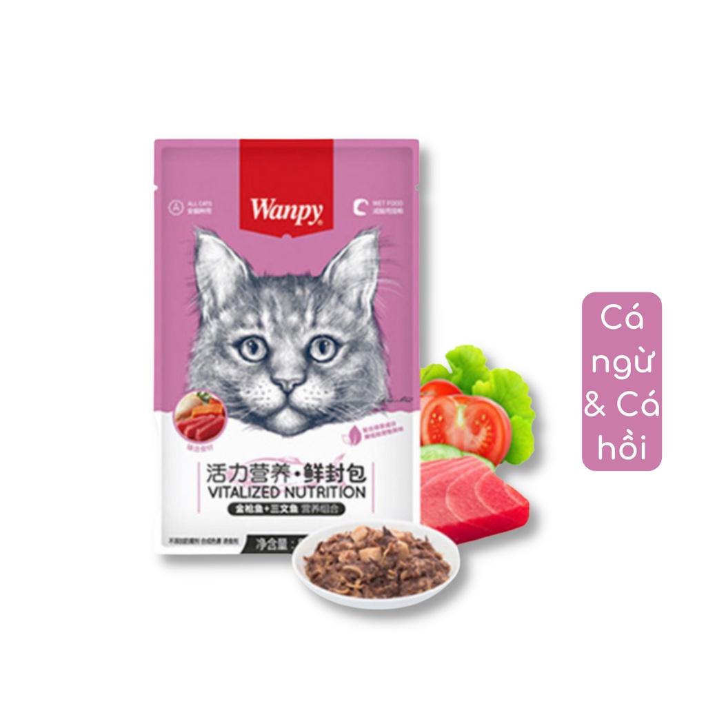 Pate Mèo Wanpy Hương Vị Thơm Ngon (Set 10 Gói Mix Vị) Giúp Ổn Định Tiêu Hóa, Giảm Mùi Hôi Miệng, Chất Thải