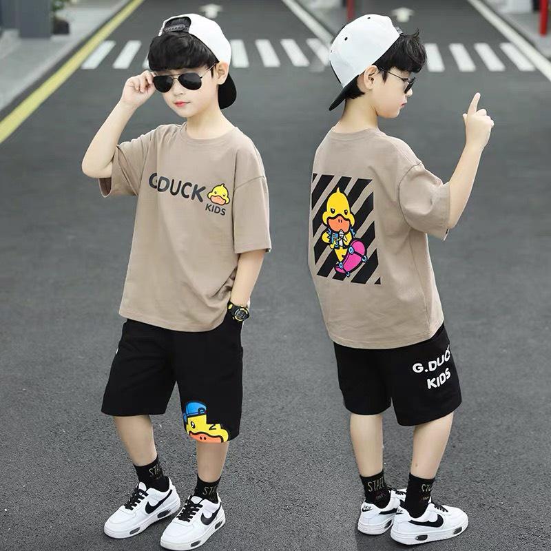 Bộ đồ bé trai Con Xinh cotton G.DUCK KIDS set quần áo trẻ em từ 5 đến 14 tuổi