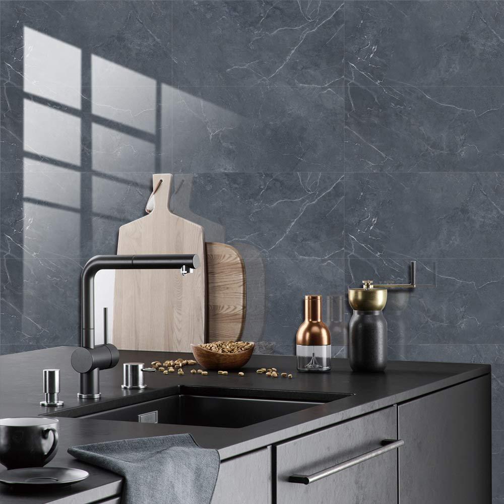 Keo dán trang trí gạch hình chữ nhật cho phòng tắm và nhà bếp, Keo dán trang trí chống thấm nước khảm hoa văn đá cẩm thạch 3D, 30x15cm