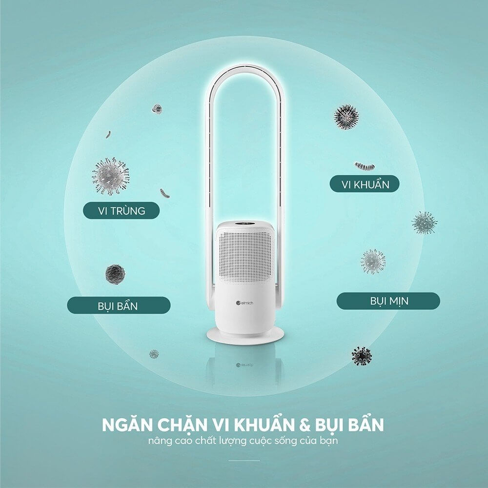 Quạt không cánh kết hợp lọc không khí Elmich BFE-3936 hàng chính hãng