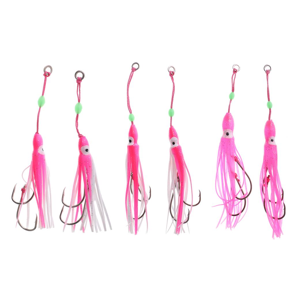 Squid Jig Fishing Lure Saltwater Bait Octopus Skirt with Hooks