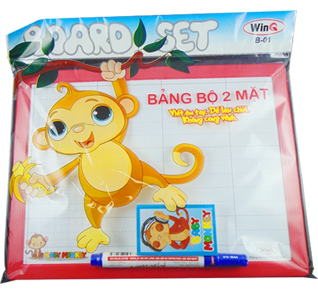 COMBO 2 CÁI BẢNG BỘ 2 MẶT WINQ LOẠI LỚN KÈM BÚT LÔNG CHO BÉ