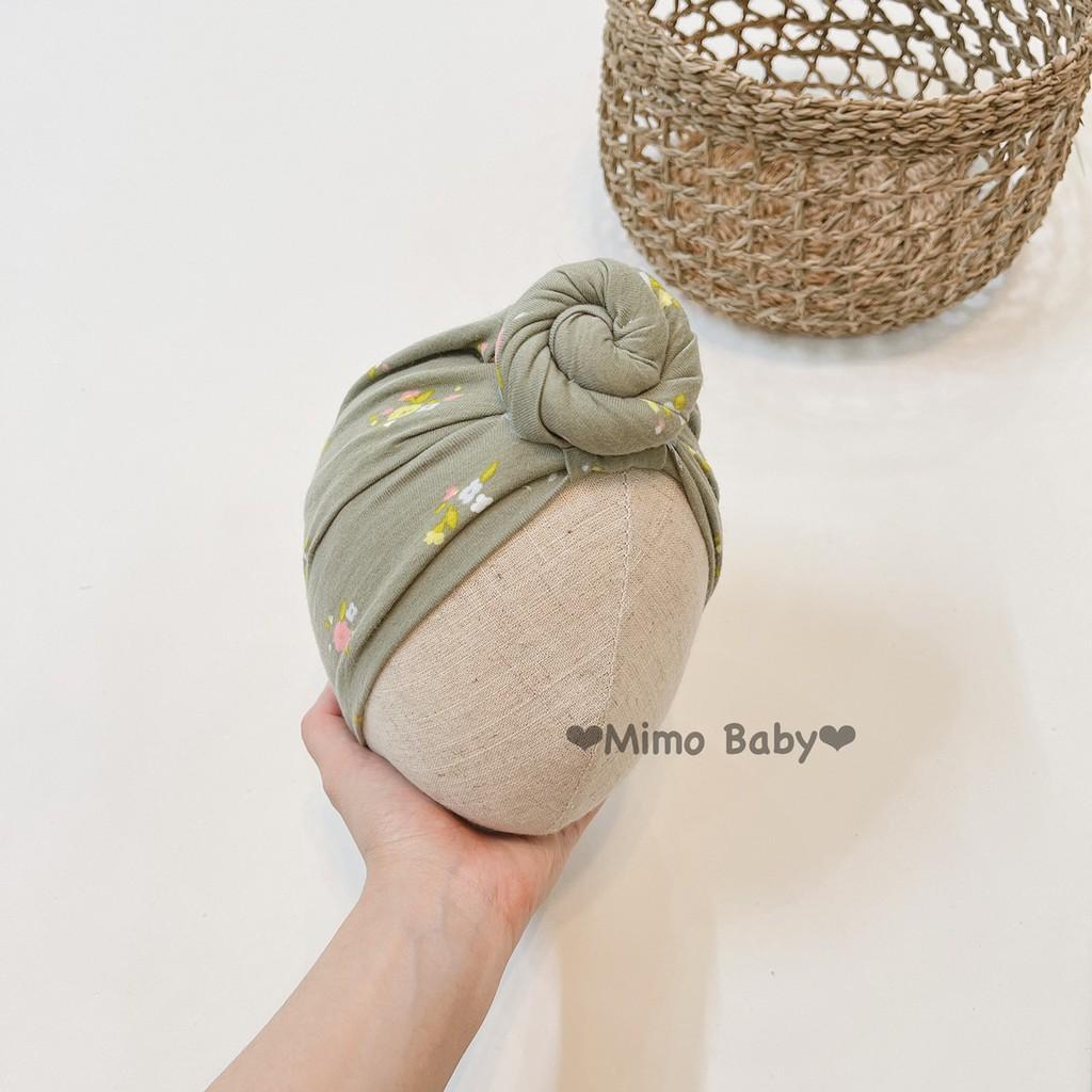 Mũ turban bé gái - Hoa Xanh rêu