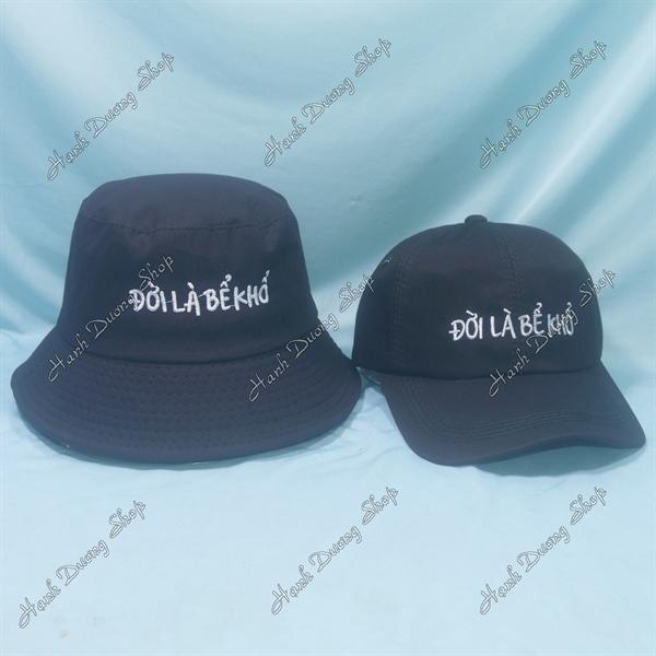 Set Nón Cặp Bucket & Cap Đời Là Bể Khổ (DLB01); (KBK01) - Combo Đời Là Bể Khổ