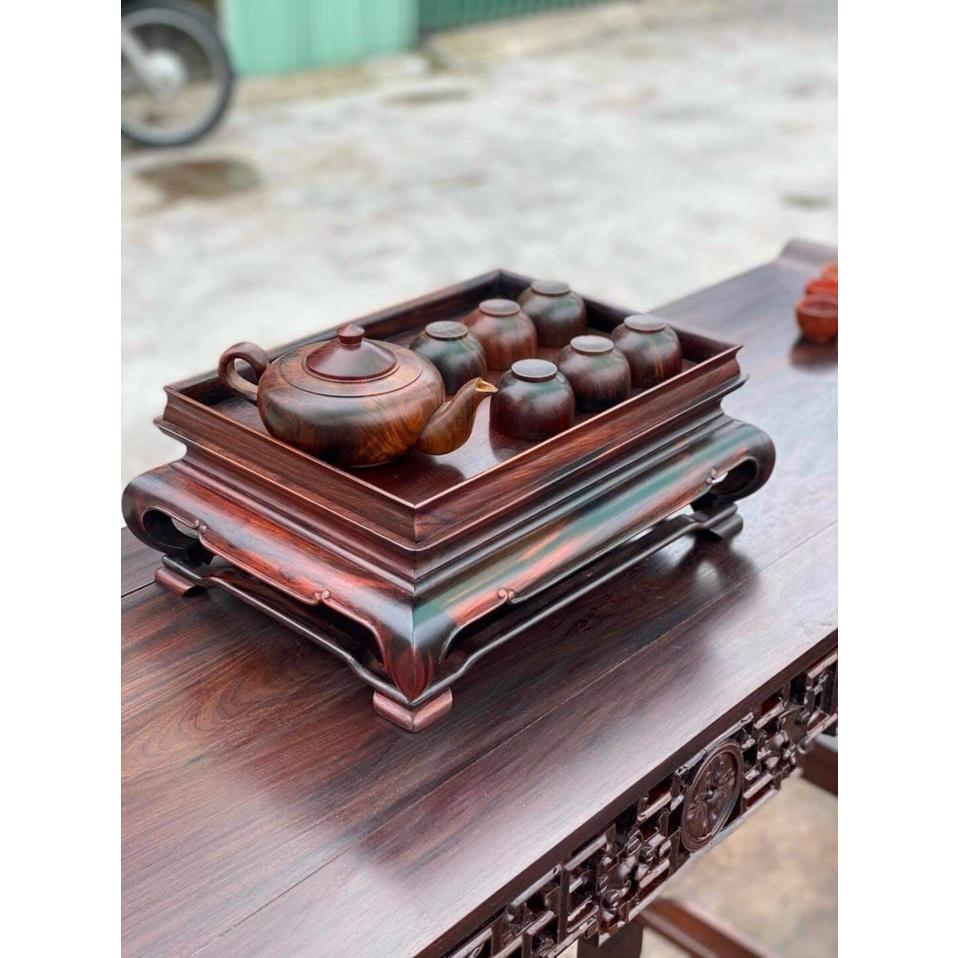 Khay trà gỗ trắc kích thước dài 30rộng 20 cao 12cm