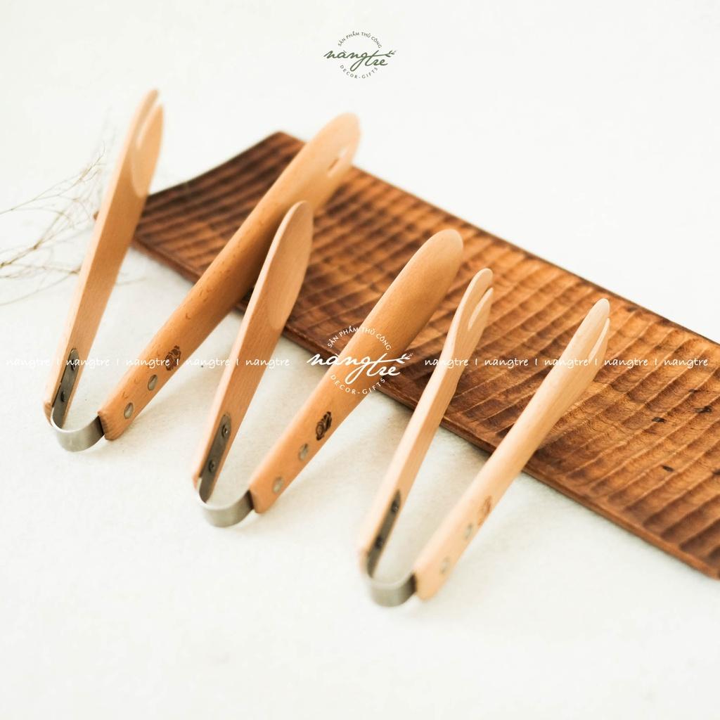 Kẹp gỗ gắp thức ăn -Trộn salad tiện dụng