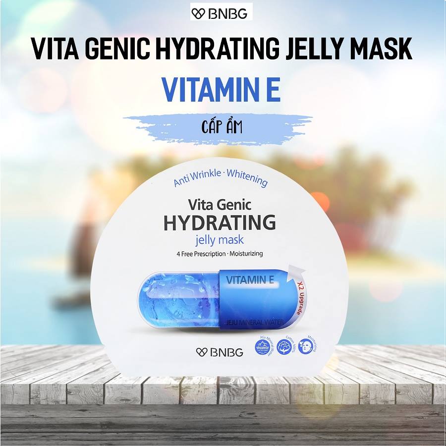 Combo 5 Mặt nạ cấp nước dưỡng ẩm da mềm mượt, căng bóng BNBG Vita Genic Hydrating Jelly Mask (Vitamin E) 30ml x 5