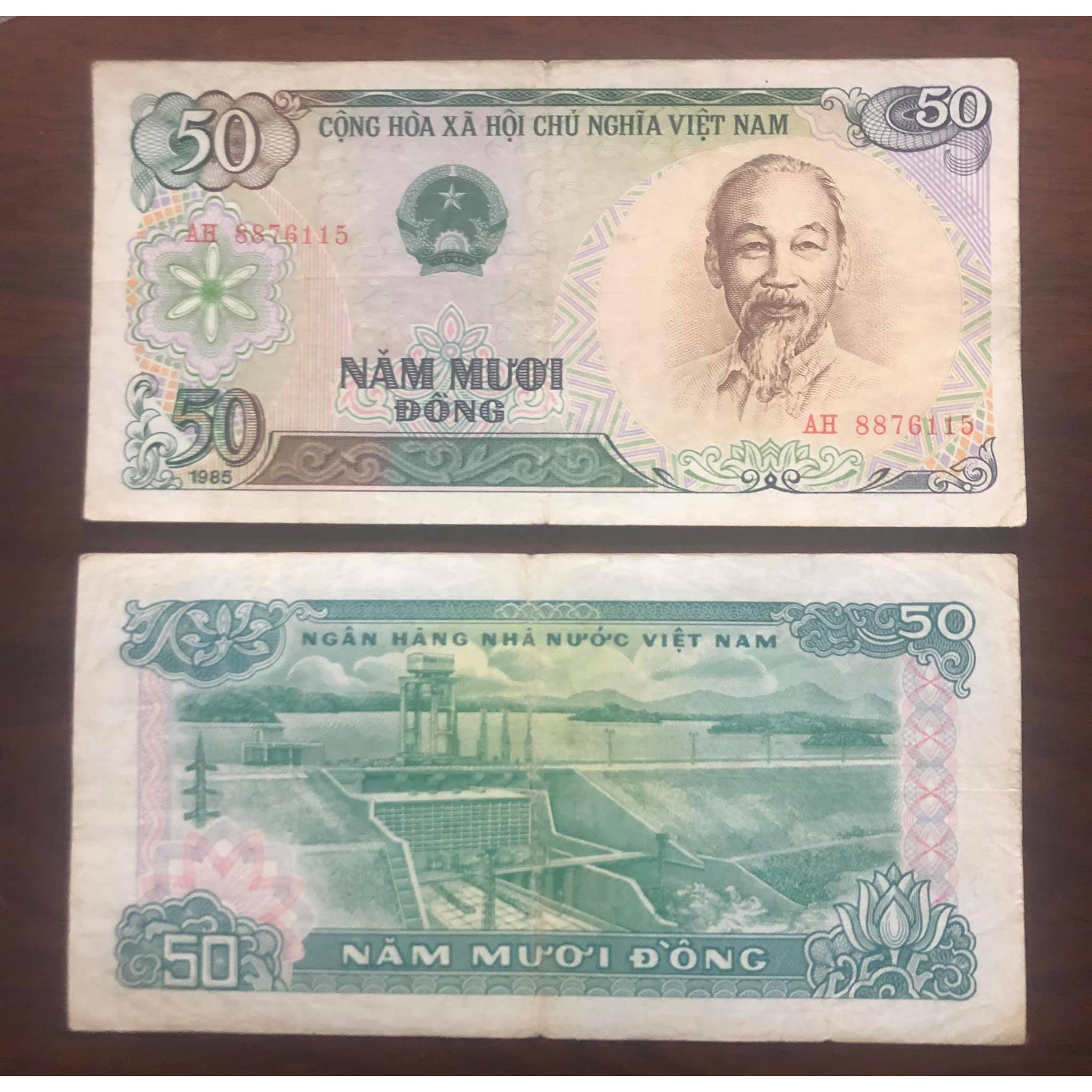 Tờ 50 đồng Việt Nam 1985 đợt 1, tiền cổ bao cấp sưu tầm