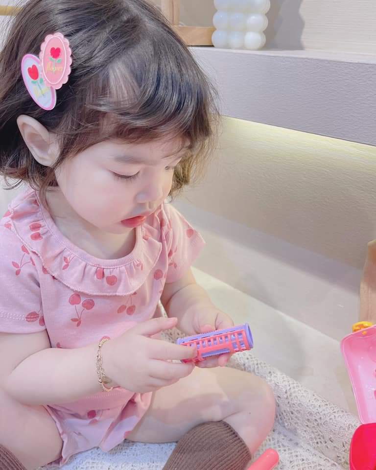 Đồ bộ bé gái mặc nhà chất thun cotton mềm mại, set bộ bé gái màu hồng hoạt tiết cherry dễ thương - Lagim House