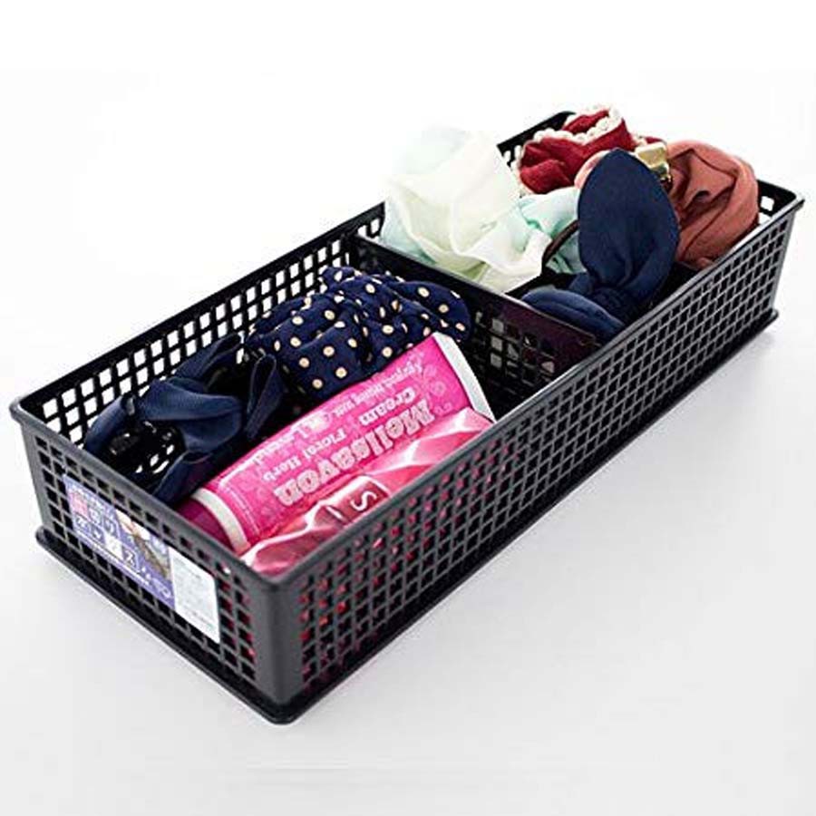 Khay đựng vật dụng chia ngăn dạng lưới màu đen dáng cao