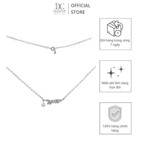 Dây Chuyền Có Mặt Danny Jewelry Bạc 925 Xi Rhodium Nguyệt Quế Đính Đá CZ DM045