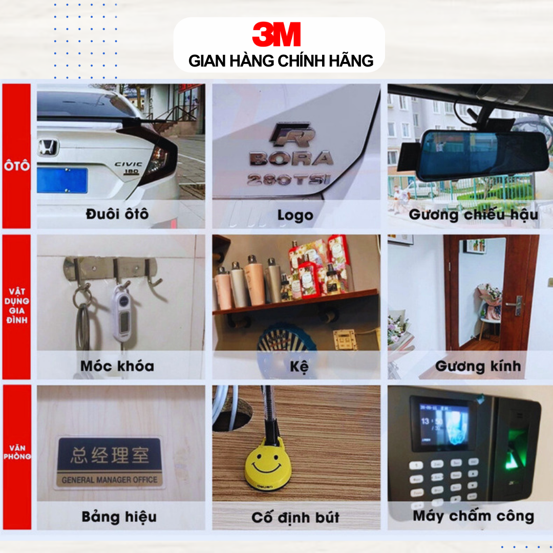 Băng Keo 2 mặt cường lực 3M VHB GPL-110GF màu xám - dày 1.1mm - Dán vè mưa,Logo, Đồ chơi xe, vật dụng gia đình...