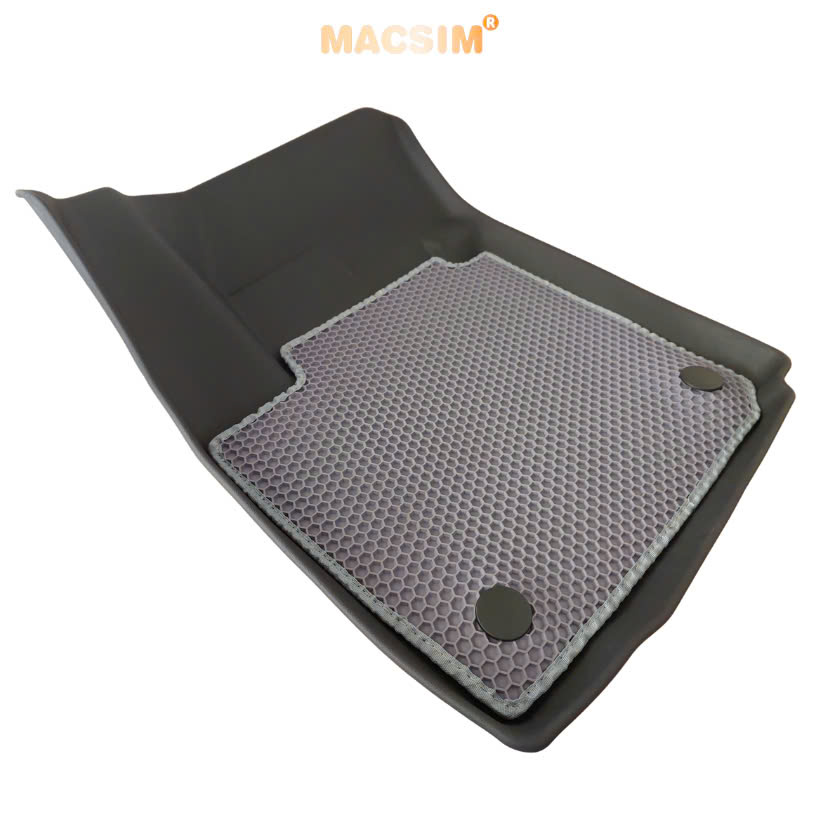 Thảm ô tô sd3 2 lớp dạng lưới lục giác Suzuki XL7/ Suzuki Ertigar  (ghi) - bề mặt cao su siêu sạch - Macsim