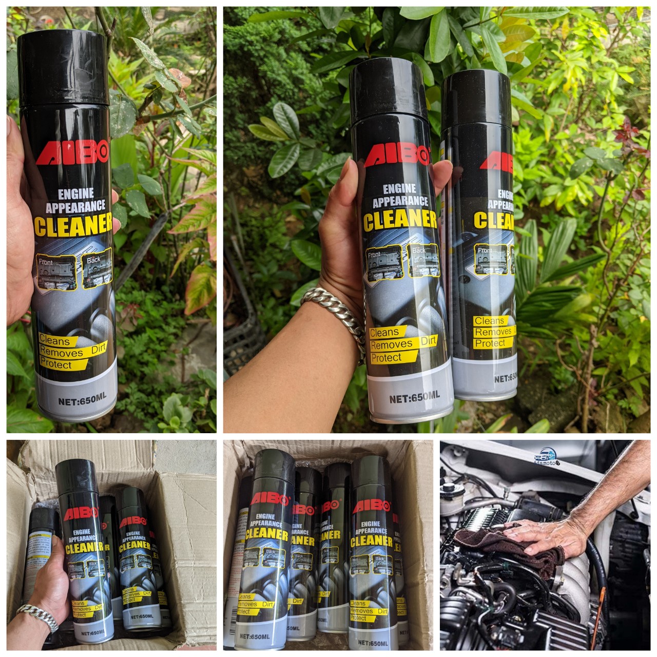 Chai tẩy rửa khoang máy ô tô AIBO vệ sinh tẩy sạch vết bám bẩn giúp động cơ sạch như mới