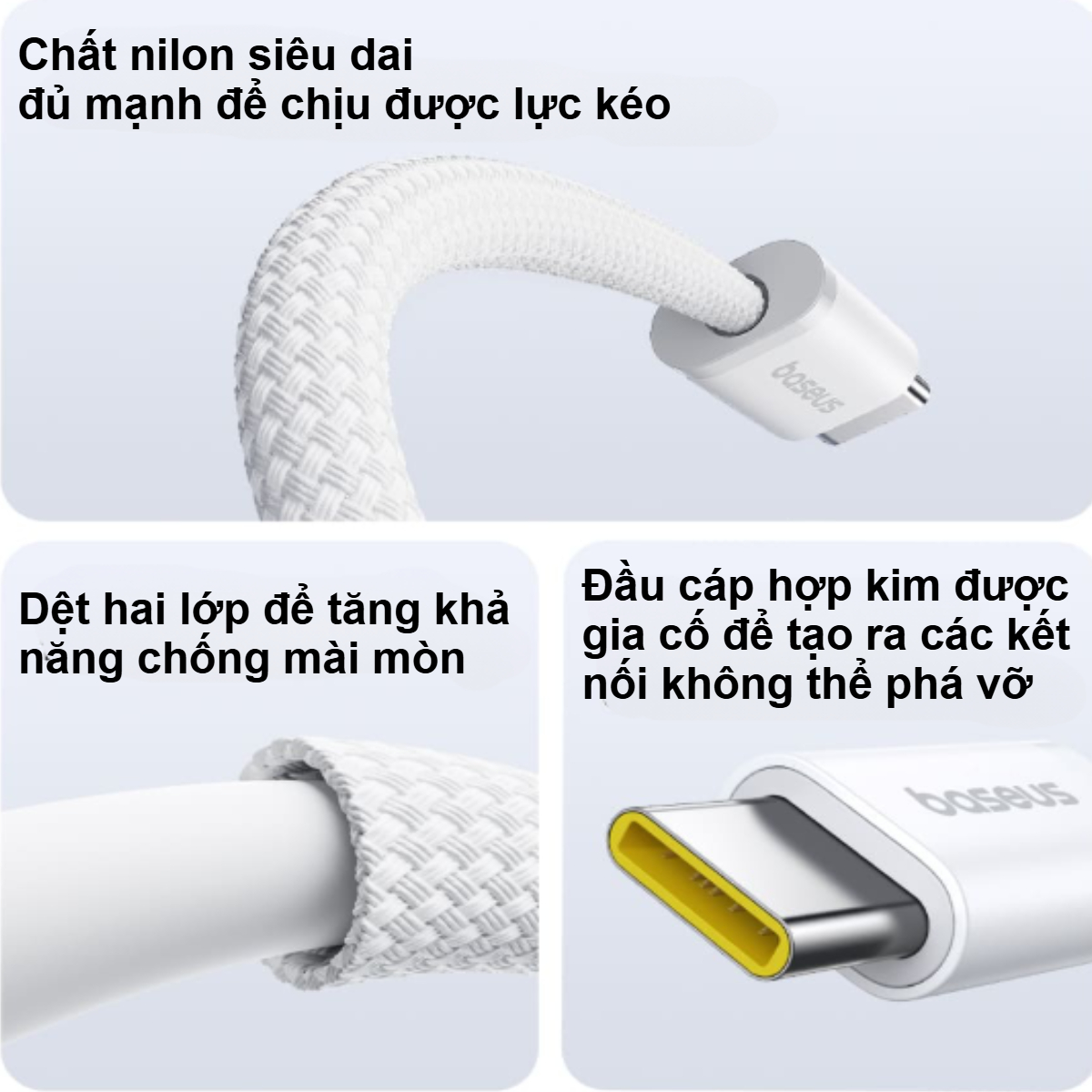 Cáp sạc nhanh Type C to Type C 100W Baseus Dynamic 4 Fast Charging Data Cable - Hàng chính hãng
