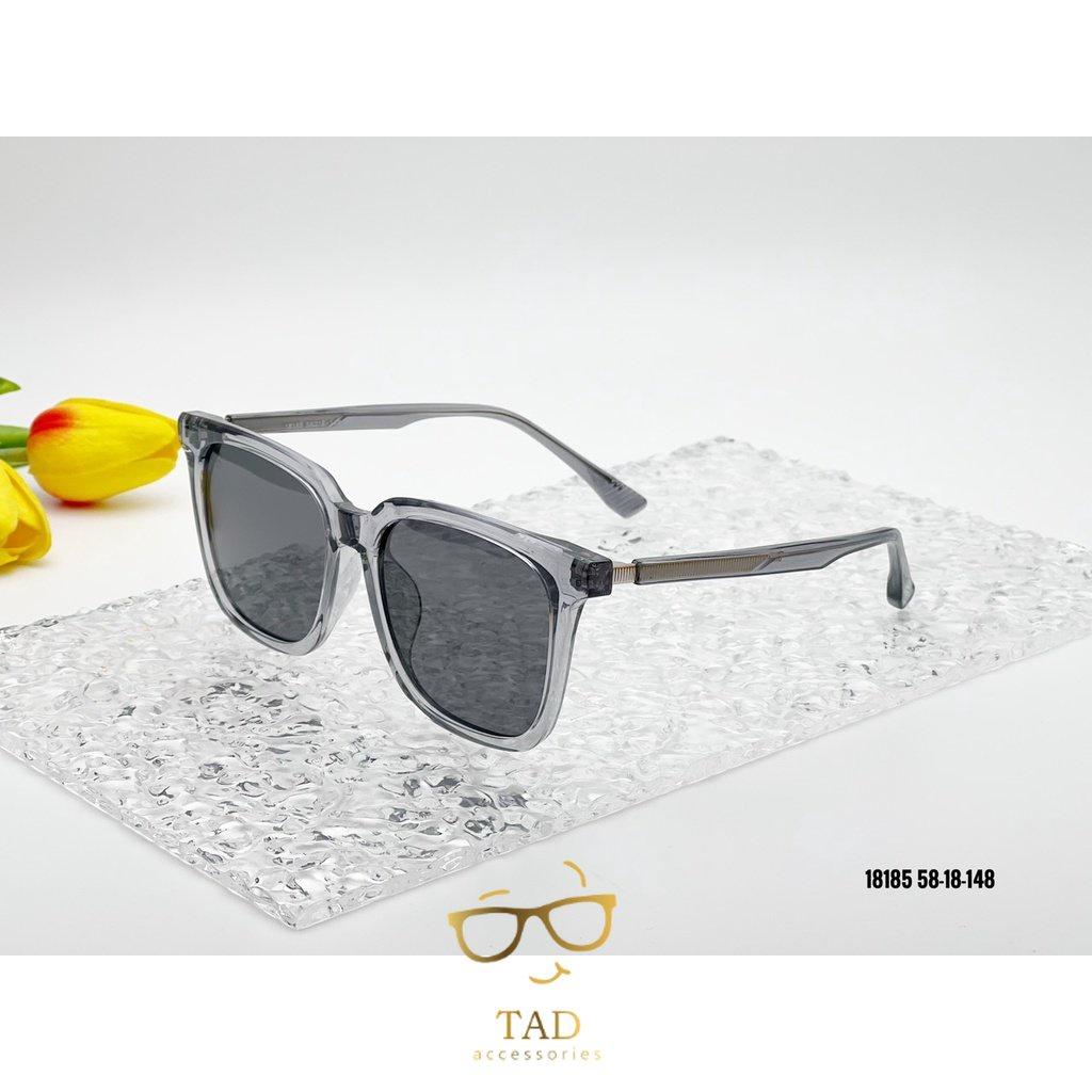 Kính mát nam nữ polazeid chống UV400 thiết kế mắt vuông dễ đeo màu sắc thời trang G 18185 TAD Accessories FS14 - Ghi mắt đen